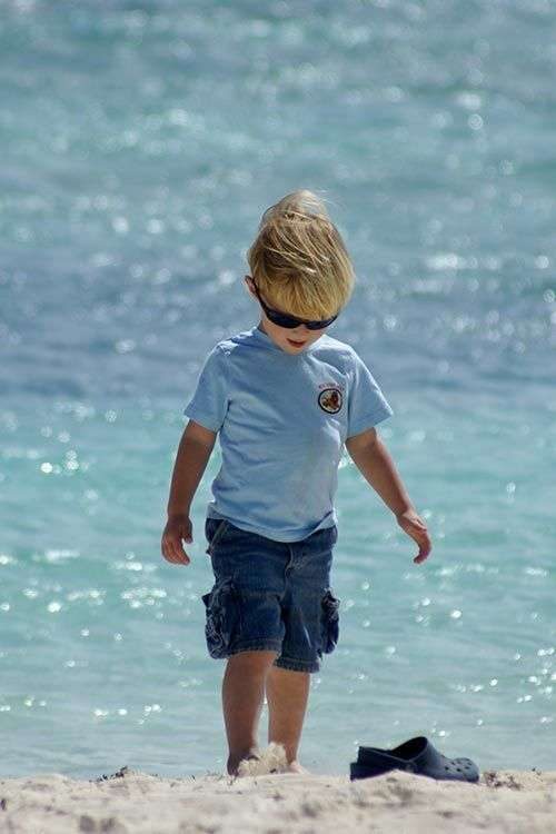 Noah walking on the beach